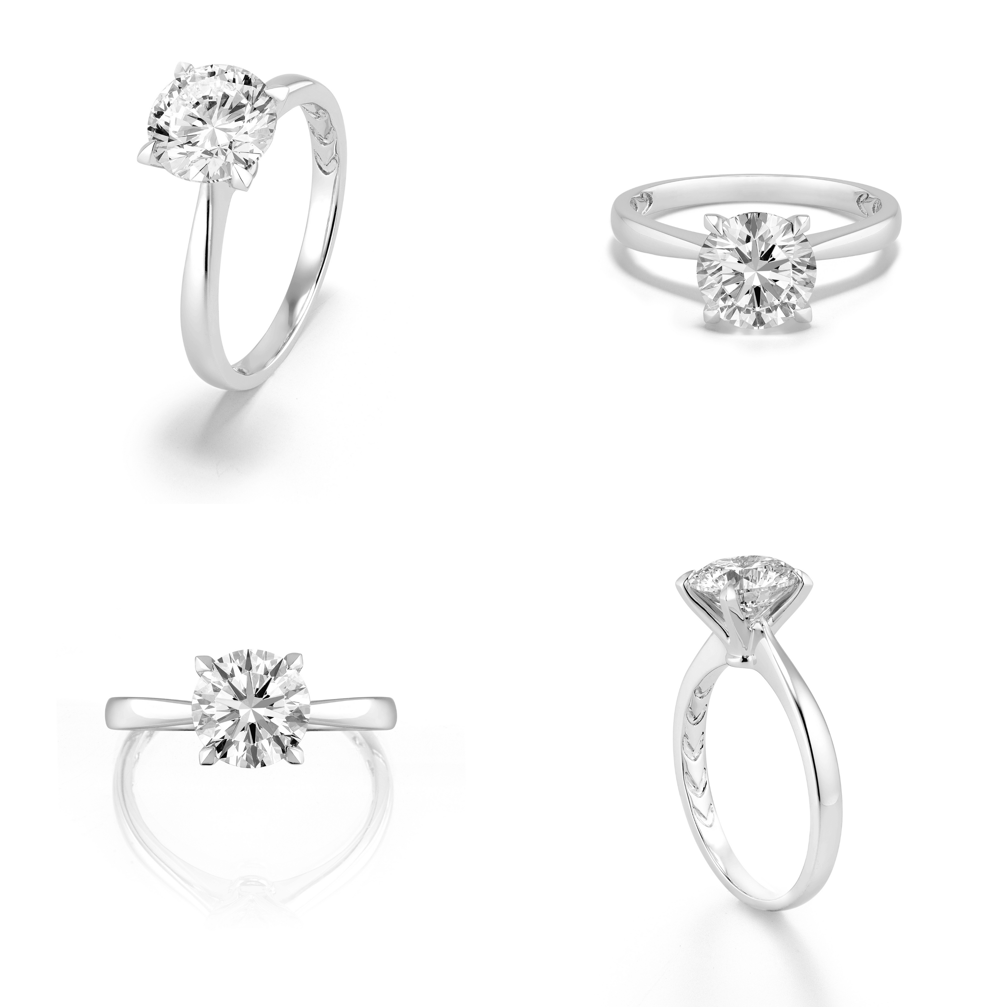 1.09 Carat Lab Created Round Brilliant Solitaire Engagement Ring - Shape of Brilliant