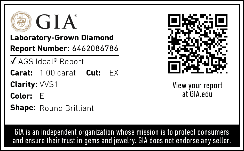 1 Carat Lab Grown Diamond Engagement Ring