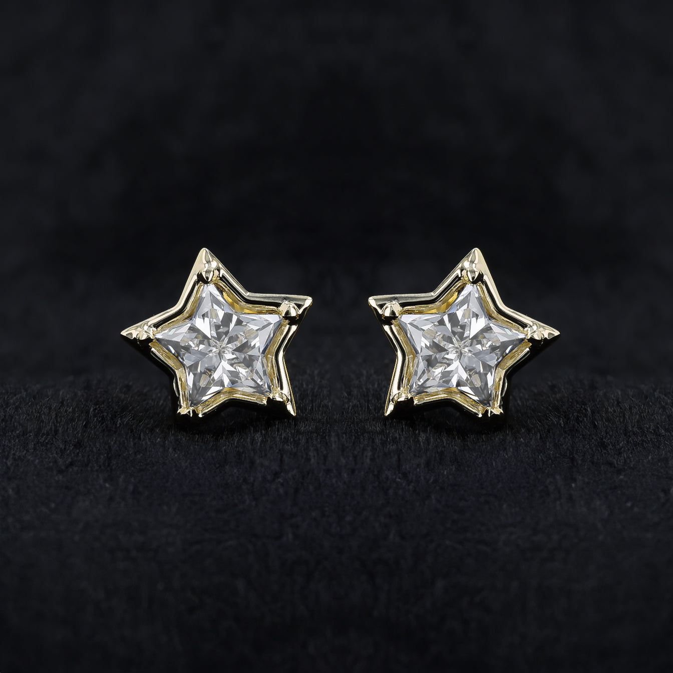 Twinkling Star Gold Diamond Studs