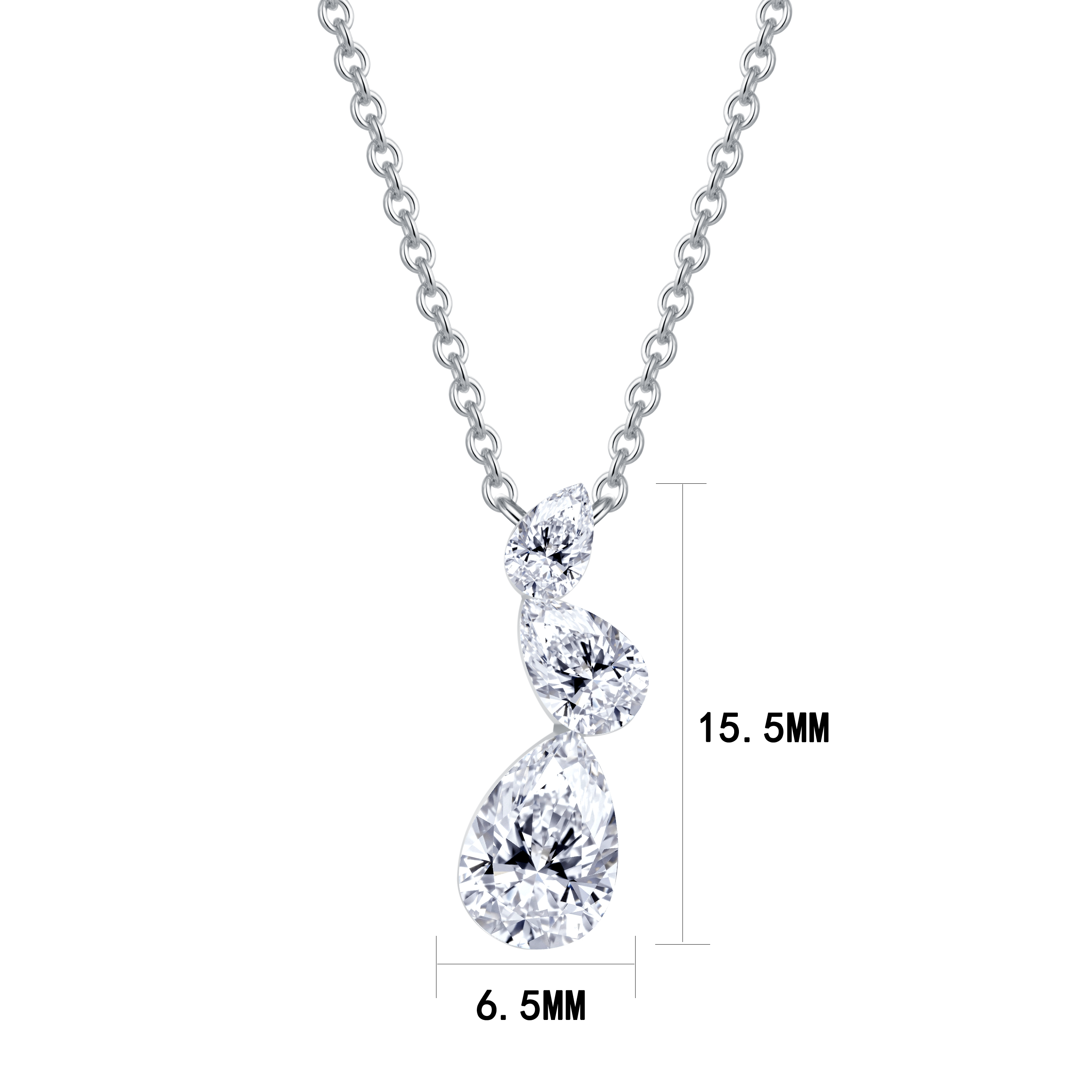 14K white gold necklace (0.92 carats)