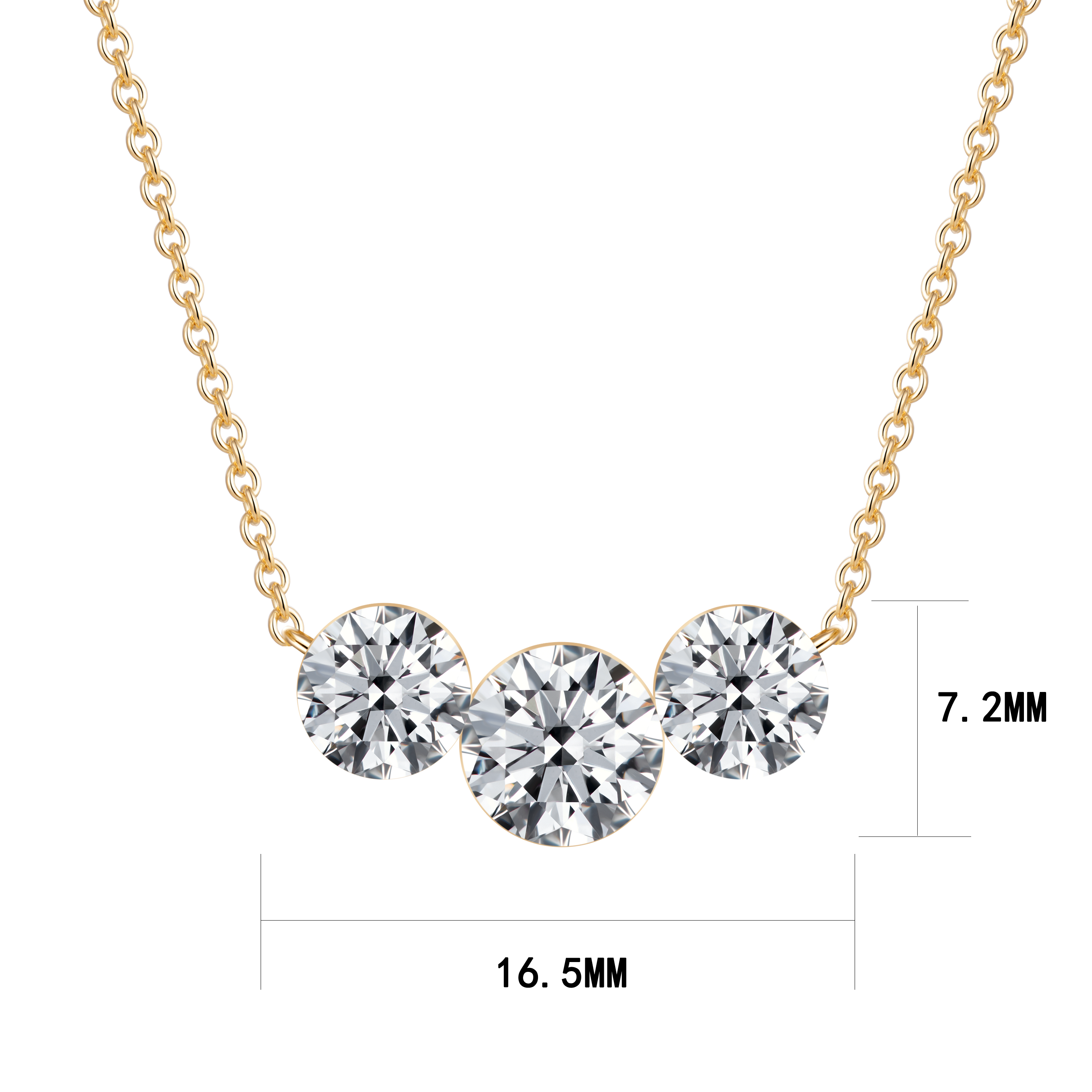 14K yellow gold necklace (1.61 carats)