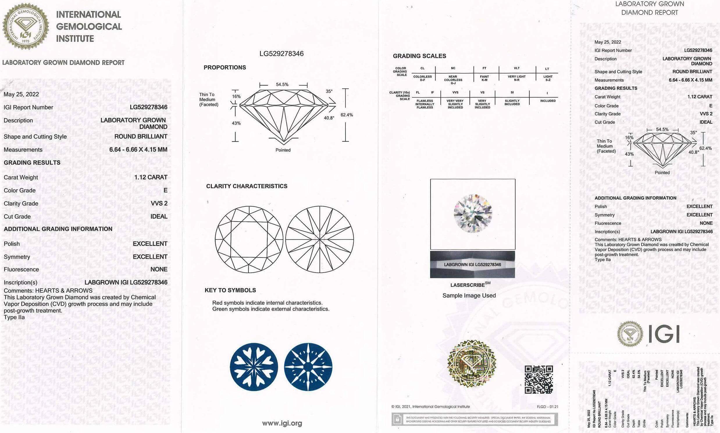 1.12 Carat Ideal Round Brilliant Lab Created Diamond Engagement Ring - Shape of Brilliant