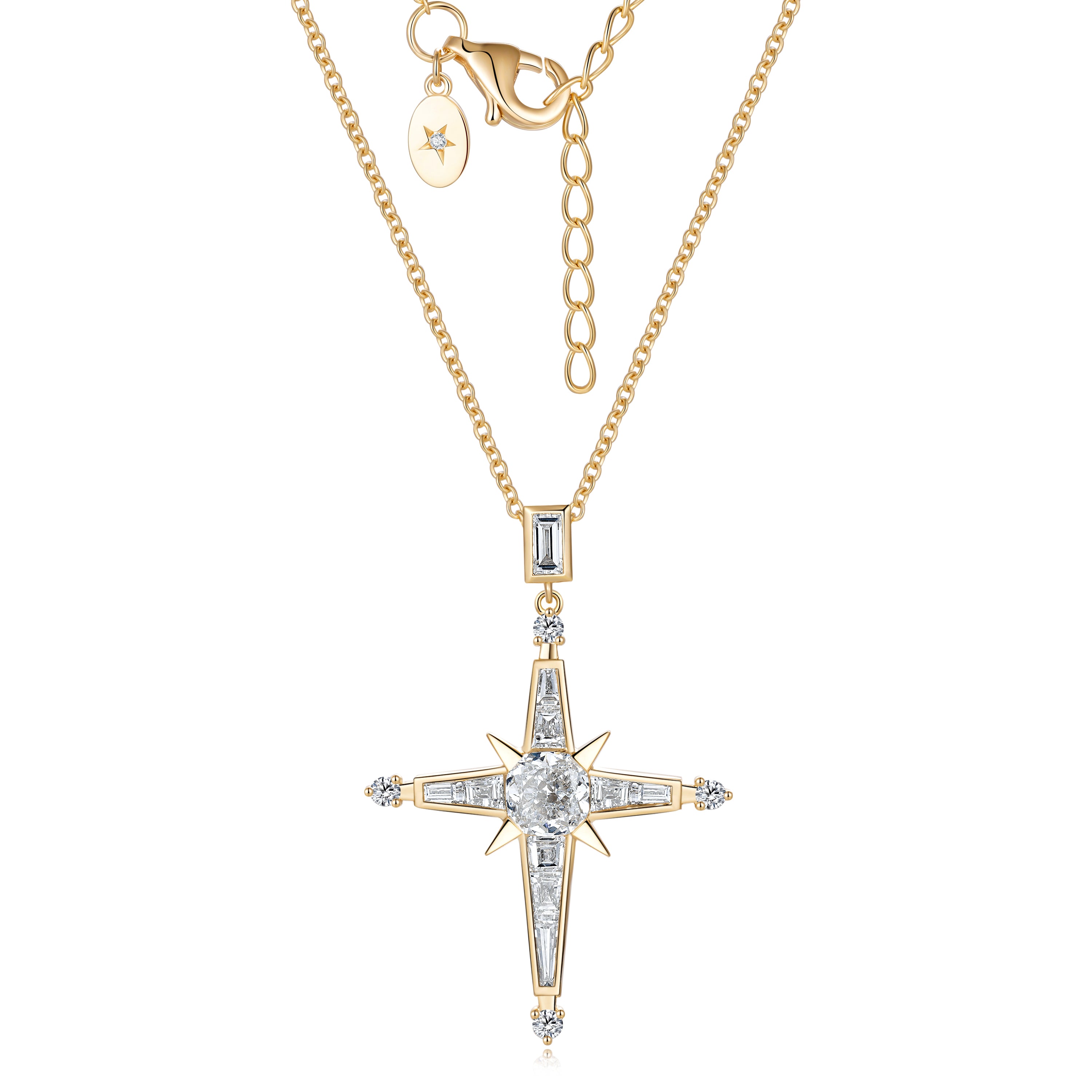 Starlight Cross Gold Necklace