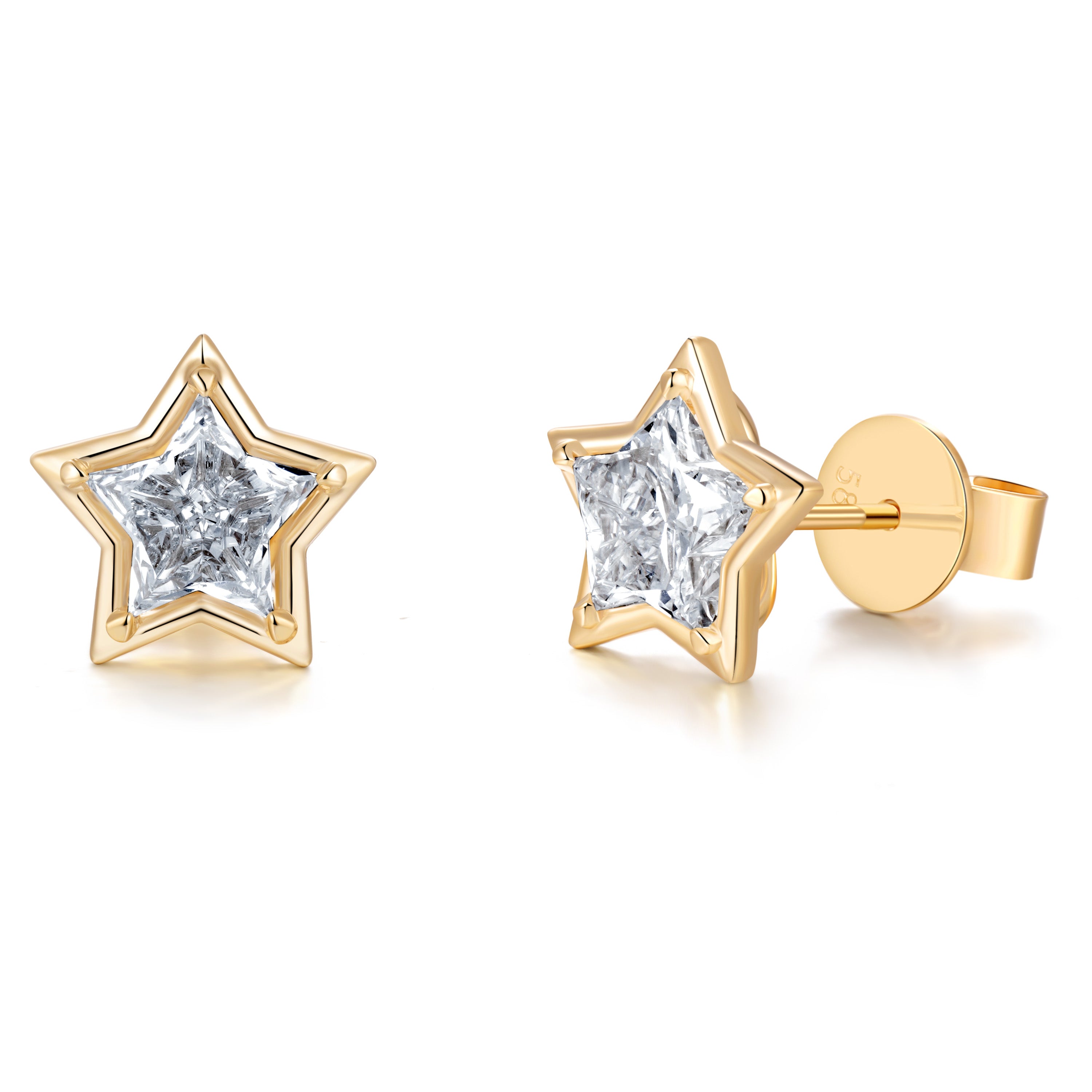 Twinkling Star Gold Diamond Studs