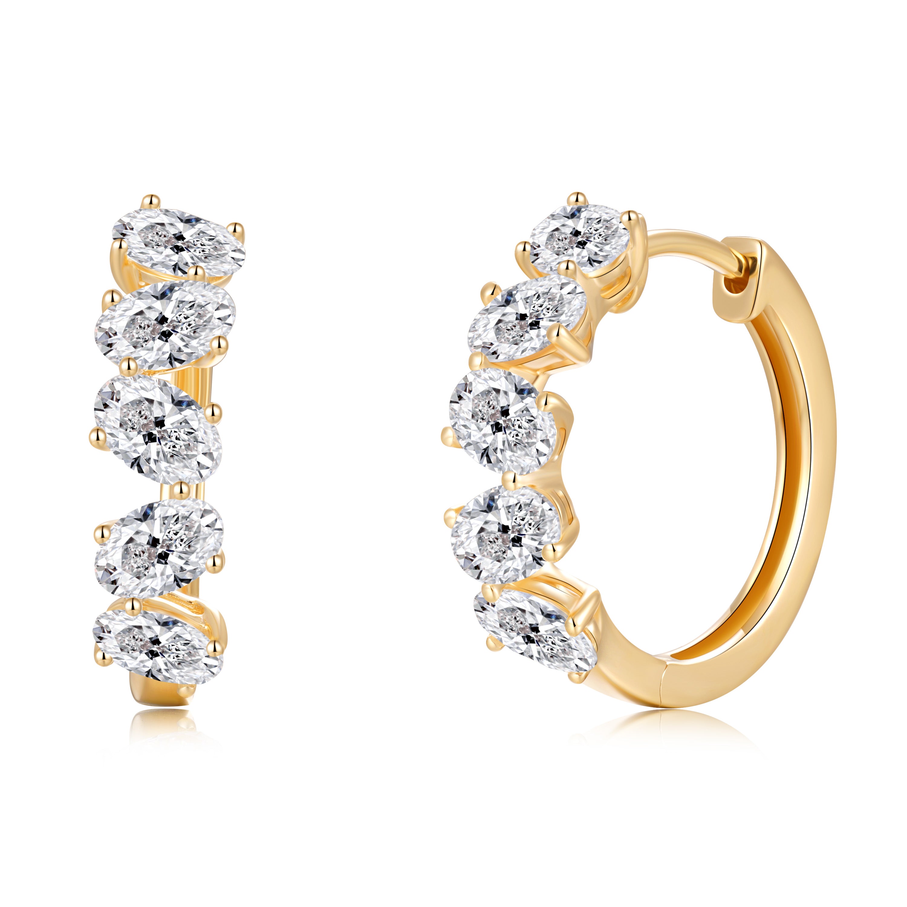 Gleaming Harmony Diamond Hoops