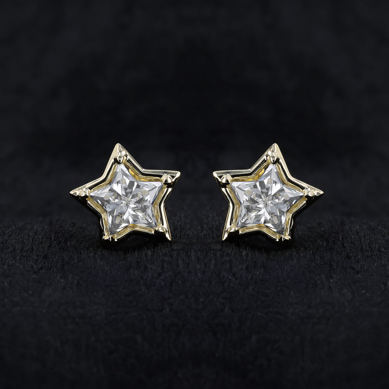 Twinkling Star Gold Diamond Studs