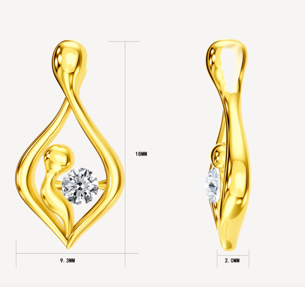 14K yellow gold necklace (0.07 caracts)